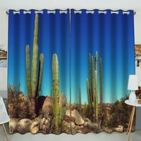 Kaktusz mezők Mexikó Baja California Blackout ablak függöny drapéria két panel két darab