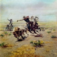 Superstock Sal Cowboy kötél egy kormány, Sw-ben az Egyesült Államok Ca Charles Marion Russell, 1865-Amerikai Poszternyomat,
