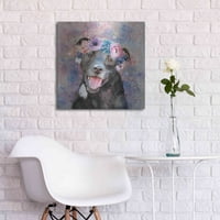 Luxe Metal Art Virág korona Staffordshire Terrier által Furbaby leányvállalatok, fém fal Art, 24 x24