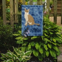 Carolines kincsek Ck5061gf Singapura macska üdvözlő zászló kert mérete, kicsi, többszínű