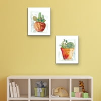 Terracotta Cactus és zamatos, Carol Robinson csomagolt vászon Art Print Set