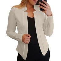 Öltöny kabát hosszú ujjú nyitott első kabátok női munka irodai blézer kabát könnyű egyszínű kardigán felsőruházat