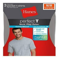 Férfi FreshIQ fehér ComfortBlend Pocket pólók 3-Pack