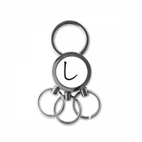 Japán Hiragana karakter SI rozsdamentes acél fém kulcstartó lánc gyűrű kulcstartó