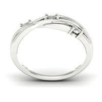 1 4ct TDW Diamond S Sterling ezüst keresztező gyűrű