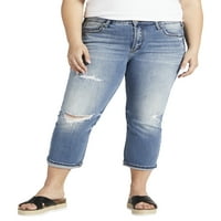 Silver Jeans Co. női plusz méret Suki Mid Rise Capri derékméret 12-24