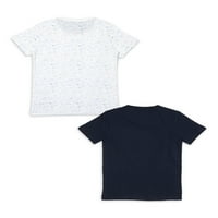 Ezüst Jeans Co. fiúk rövid ujjú pólók, 2-csomag, méret 4-16