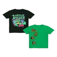 Tizenéves mutáns ninja teknősök fiúk cowabunga grafikus rövid ujjú póló, 2-csomag, méretek xs-xxl