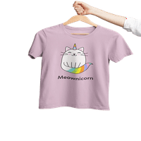 hiányan póló Meownicorn macska egyszarvú szivárvány Unise Jersey rövid ujjú póló