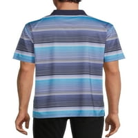 Ben Hogan férfi és nagy férfi teljesítményű rövid ujjú csíkos nyomtatási golf póló, legfeljebb 5xl