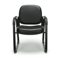 Vendég-és recepciós szék karokkal, fekete színben
