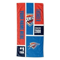 Oklahoma City Thunder NBA Colorblock személyre szabott strand törülköző