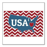 DistinctInk egyedi lökhárító matrica-6 6 dekoratív matrica-fehér háttér-USA térkép szív Chevron zászló