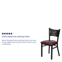 Flash bútorok HERCULES sorozat Fekete Kávé vissza fém étterem szék-bordó vinil ülés