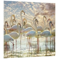 Flamingo Flair Keret Nélküli Szabadon Lebegő Edzett Üveg Panel Grafikus Fal Art 38 38