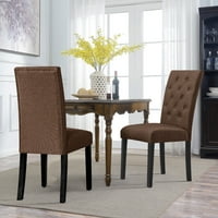 Subrte modern lélegzetelállító vászonszövet étkező szék otthoni konyhai nappali, 2 -es készlet, kávé