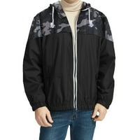 KaLI_store sport kabátok férfiaknak Alkalmi férfi Hosszú ujjú Cargo kabát vászon széldzseki Fekete, XXL