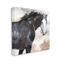 Stupell Industries szellős vidéki mén lófestő festmény galéria csomagolt vászon nyomtatott fali művészet, Nina Blue