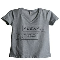 Alexa bor hozzáadása a bevásárló listámhoz Női Divat nyugodt V-nyakú póló póló szén szürke X-nagy