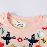 Esaierr kisgyermek baba alkalmi ruha gyerek lány pamut legénység nyak hímzés nyomtatott ruha 2 éves őszi hercegnő ruhák