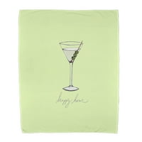 Egyszerűen Daisy ,, Martini Glass Happy Hour geometriai nyomtatási strand törülköző, világoszöld