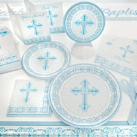 Sugárzó kereszt vallási papír Ebéd szalvéta, 6.5 in, Kék, 16ct