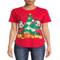 Mickey Mouse női karácsonyi grafikus póló rövid ujjú