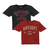 Harvard University Boys grafikus póló, 2 csomag, méret 4-18