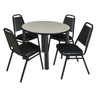 Regency Kee kerek Breakroom asztal egymásra rakható éttermi székekkel