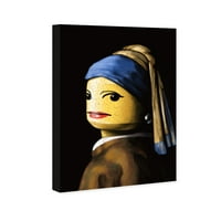 Wynwood Studio Classic és Figurative Wall Art vászon nyomatok 'Játék a Pearl Earring' Classic - Sárga, Kék