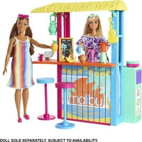 Barbie szereti az Ocean Beach Shack Doll Playset-et 18 + kiegészítőkkel, újrahasznosított műanyagból