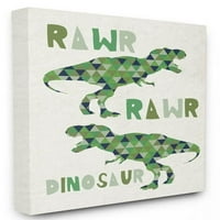 A gyerekszoba: Stupell Rawr Blue Green Dinoszaurusz Kids Design Canvas Wall Art, Daphne Polselli