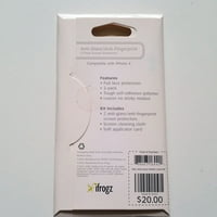 iFrogz Képernyővédő készlet tükröződésmentes ujjlenyomat-iPhone 4,4 S 2