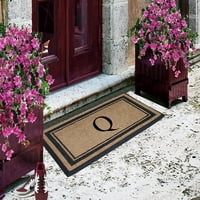 A1HC Természetes kókuszdisznó monogrammal ellátott ajtószőnyeg a bejárati ajtóhoz, 24x48, oltógátló kezelt tartós ajtófedélzet