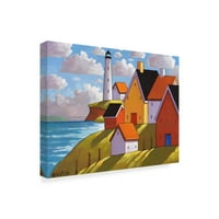Védjegy képzőművészet 'Lighthouse Cottage Hillside View' vászon művészet Cathy Horvath-Buchanan
