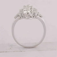 14k fehér arany Baguette gyémánt szétszórt klaszter gyűrű Cttw