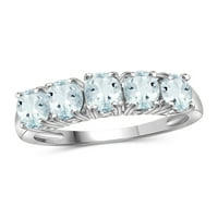 JewelersClub Aquamarine Ring Birthstone ékszerek - 2. Karát -akvamarin 0. Sterling ezüst gyűrűs ékszerek - drágakő