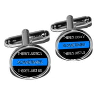 Vékony Kék Vonal-Néha Igazságosság Csak Nekünk-Rendőrök Kerek Mandzsettagombok