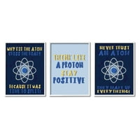 Stupell Indtries Atom keresztezi az utat Tudományos Humor Kék molekulák, 20, Daphne Polselli tervezése