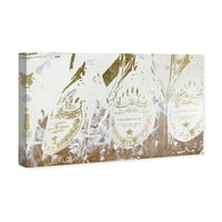 Wynwood Studio italok és szeszes italok fali vászon nyomatok „Vintage pezsgő arany” pezsgő - arany, fehér