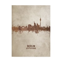 Védjegy Szépművészet 'Berlin Németország Rust Skyline' vászon művészete, Michael Tompsett