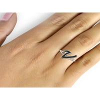 JewelersClub akcentus fekete gyémánt kezdeti betűgyűrű a nők számára
