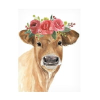 Annie Warren 'Flowered Cow I' Canvas Art