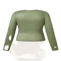 Női plusz alkalmi ábra grafikus Kerek nyakú póló Hosszú ujjú hadsereg zöld plusz méretű pólók