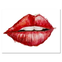 Designart 'Valentin -nap vörös női ajkak' modern vászon fali művészet
