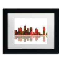 Védjegy Szépművészet Atlanta Georgia Skyline Canvas Art készítette: Marlene Watson White Matte, Fekete Frame