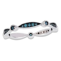 Carat T.W. Kék gyémánt 10KT fehérarany halmozó gyűrű