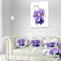 Designart lila akvarell nyári virág - Virágos dobás párna - 12x20