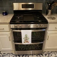 Beaglier karácsonyfa fehér konyhai törölköző készlet
