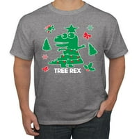 Karácsonyi tre Tree re csúnya karácsonyi pulóver férfi grafikus póló, Heather Szürke, nagy